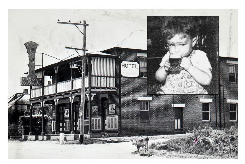Drinking up his beer at the North Richmond Hotel